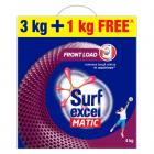 Surf Excel Matic Front Load Detergent Washing Powder, Specially Designed For Tough Stain Removal In Front Load Machines, 3+1 Kg Free