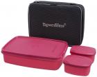 Signoraware Compact Lunch Box with Bag, Pink