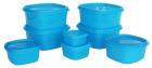 Princeware Plastic Store Fresh Square Container Set, 8 Pieces, Blue, 100 ml