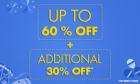 UP TO 60% OFF + GET ADDITIONAL 30% OFF On Fashion Products