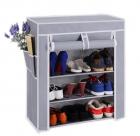 PINDIA FANCY & PORTABLE 4 LAYER GREY FOLDABLE SHOE RACK ORGANIZER