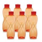 Cello Twisty PET Bottle Set, 1000ml, Set of 6 orange