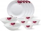 Larah by Borosil - Tiara Series, Paradise, 10 Pcs, Opalware Dinner Set, White