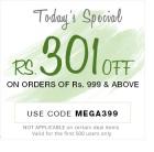 301 off on all orders above Rs.999