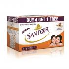 Santoor Sandal and Almond Milk Soap (Buy 4 Get 1 Free 125g each)