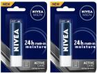 NIVEA MEN Men Active Care Lip Balm, SPF 15, 4.8g (Pack of 2) Original  (Pack of: 2, 9.6 g)