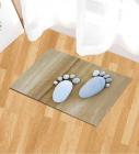 Foot Print Brown Nylon 15 x 23 Inches Door Mat by Status