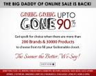 Going Going Gone: Upto 90% off Clothing, footwear,accessories, home etc