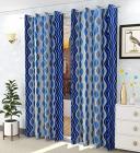 Spangle Homes Eyelet Polyster Knitting Curtains for Window/Living Room, Color- Blue, Design- Lehar (1, 4 x 5 feet -Window)