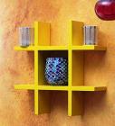 Blackberry Overseas Plus Shaped Display Wall Shelf (Yellow)