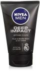 NIVEA Men Face Wash, Deep Impact Intense Clean, 100g