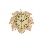 eCraftIndia Retro Leaf Shape Plastic and Glass Wall Clock (27.9 cm x 2.5 cm x 27.9 cm, Golden)