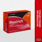 CIPLA Maxirich Multivitamin and Minerals Softgel with Essential Nutrients, Antioxidants, Vitamin A, E and C for building Immunity, minimize tiredness, and Fatigue - 30 softgel capsules