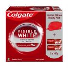 Colgate Visible Whitening White Beauty Combo (2N X 100 gram Toothpaste, Dazzling Red Beauty Pouch)