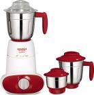 Maharaja Whiteline Maestro MX-134 600-Watt 3 Speed Mixer Grinder with 3 Jar (Red/White)