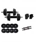 Iris 8kg Rubber Dumbbells + Rubber Coated Dumbbells Rods