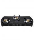 Pigeon Brass Black 3 Burner Glass Top