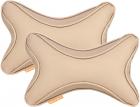 AUTOFIT NRBC84 Car Neck Rest Pillow for All Cars (Set of 2, Beige)