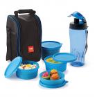 Cello Freshmate Combo Lunch Box with Bag Set, 5-Pieces, Blue