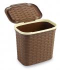 All Time Plastics Rattan Plastic Magazine and Newspaper Basket, 7 Litres, Brown