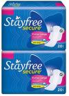 Stayfree Secure XL Cottony Sanitary Napkins with Wings, Extra Large (40 Count-Pack of 2, 20 Count)