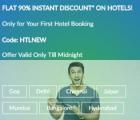 Flat 90% instant discount on Hotels