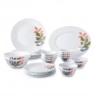 Amazon Brand - Solimo Opalware Dinner Set, 27 Pieces (Spring)