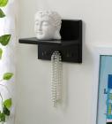 Wall Shelf with Key Holder in Black Finish by Home Sparkle