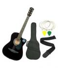 Jixing Black Acoustic Guitar With Bag, Strings & 3 Picks