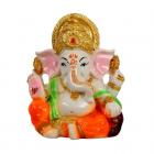 Buyrudraksha Chaturbhuj Coloured Marble Ganesha Sitting