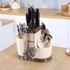 DIP 3 in 1 Multi Functional Kitchen Stand || Draining Basket for Kitchen Cutlery Storage Box Cutlery Holder Rack || Utensil Stand Kitchen Spoon, Knife || Multi Colour (Pack of 1)