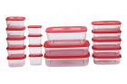 All Time Basic Plastic Container Set, 17-Pieces, Red