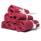 Eurospa Elegance 100% Cotton Soft Towel Set of 6 Pieces, 380 GSM for Women and Girls - 6 Face Towels (Colour- Maroon)