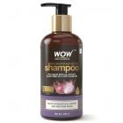 WOW Skin Science Red Onion Black Seed Oil Shampoo with Red Onion Seed Oil Extract, Black Seed Oil & Pro-Vitamin B5 - No Parabens, Sulphates, Silicones, Color & PEG - 300mL