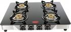 Pigeon by Stovekraft Blaze Blackline Glass 4 Burner Gas Cooktop (Black)