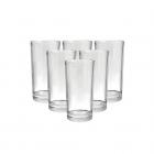 DeoDap Heavy Unbreakable Plastic Look Fully Transparent Large Glasses Set 300ml (6pcs)