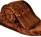 Cloth Fusion Solid Color Ultra Silky Soft Heavy Duty Quality Indian Mink Blanket 6.6 lbs Double Choclate Brown