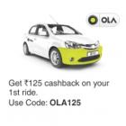 100% Cashback On First Ola Ride [Max. Rs 125]