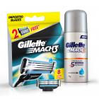 Gillette Mach3 Super Saver pack 8 cartridges with Free Gel 70g