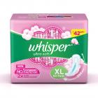 Whisper Ultra Soft Sanitary Pads for Women, XL 50 Napkins