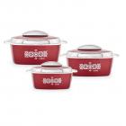 Cello Crown Plastic Casserole Set, 3-Pieces, Maroon