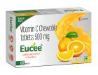 Eucee Vitamin C - Sugar Free Chewable Tablets in Tasty Orange Flavor - Stomach Friendly Vegan Formula Promotes Immunity - Skin - Gumcare, For kids Men Women - 120 Servings (Orange,Pack of 1)