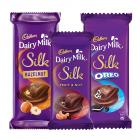 Cadbury Dairy Milk Silk Chocolates Combo (1 x Oreo 130g, 1 x Fruit and Nut 55g and 1 x Hazelnut 143g)