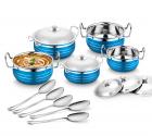 Classic Essentials Stainless Steel Handi Set, 10-Pieces, Blue