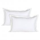 Ahmedabad Cotton Luxurious 2 Piece Sateen Pillow Cover Set - 17"x 27", White