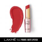 Lakme 9 to 5 Primer with Matte Lip Color, MR12 Crimson Catch, 3.6g