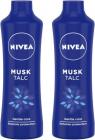 NIVEA Talcum Powder for Men & Women, Musk, For Gentle Fragrance & Reliable Protection Against Body Odour, 400 g ( Pack of 2)