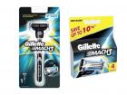 Gillette Mach 3 Manual Shaving Razor Blades (Cartridge) 4s pack + 1up Razor