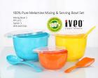 Iveo 9 Pcs Melamine Mixing Bowl Combo with LID and Mixing Spoon OYF