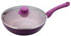 Wonderchef Royal Velvet Aluminium Wok with Lid, 2.7 Litres/24cm, Purple